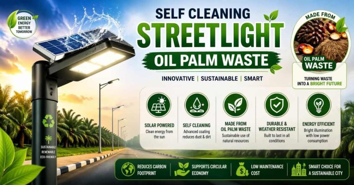 Self Cleaning Streetlight Oil Palm Waste Innovation
